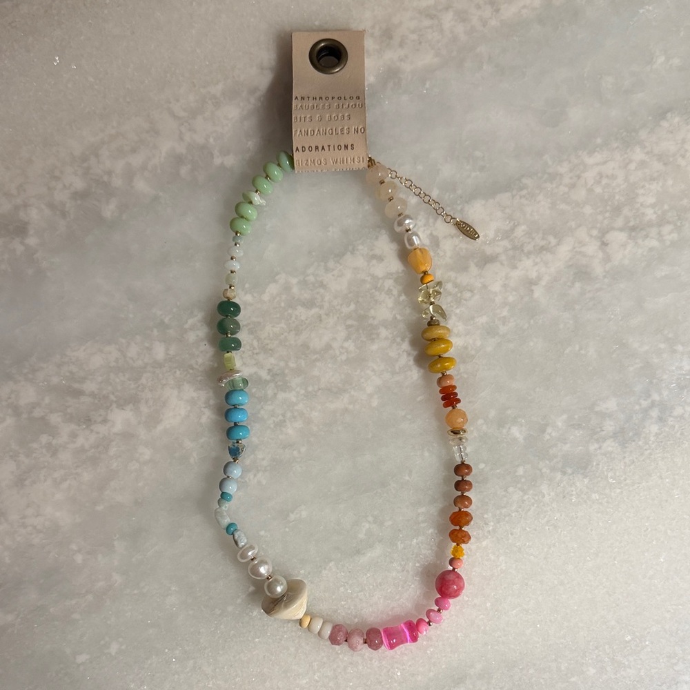 Anthropologie Rainbow Stone Necklace